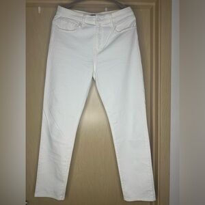 7 For All Mankind Women's White Straight Leg Jeans